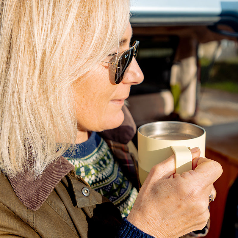 12oz-rise-mug-s8 12oz_rise_coffee_mug_wax_yellow_woman_drink_closeup_square.jpg